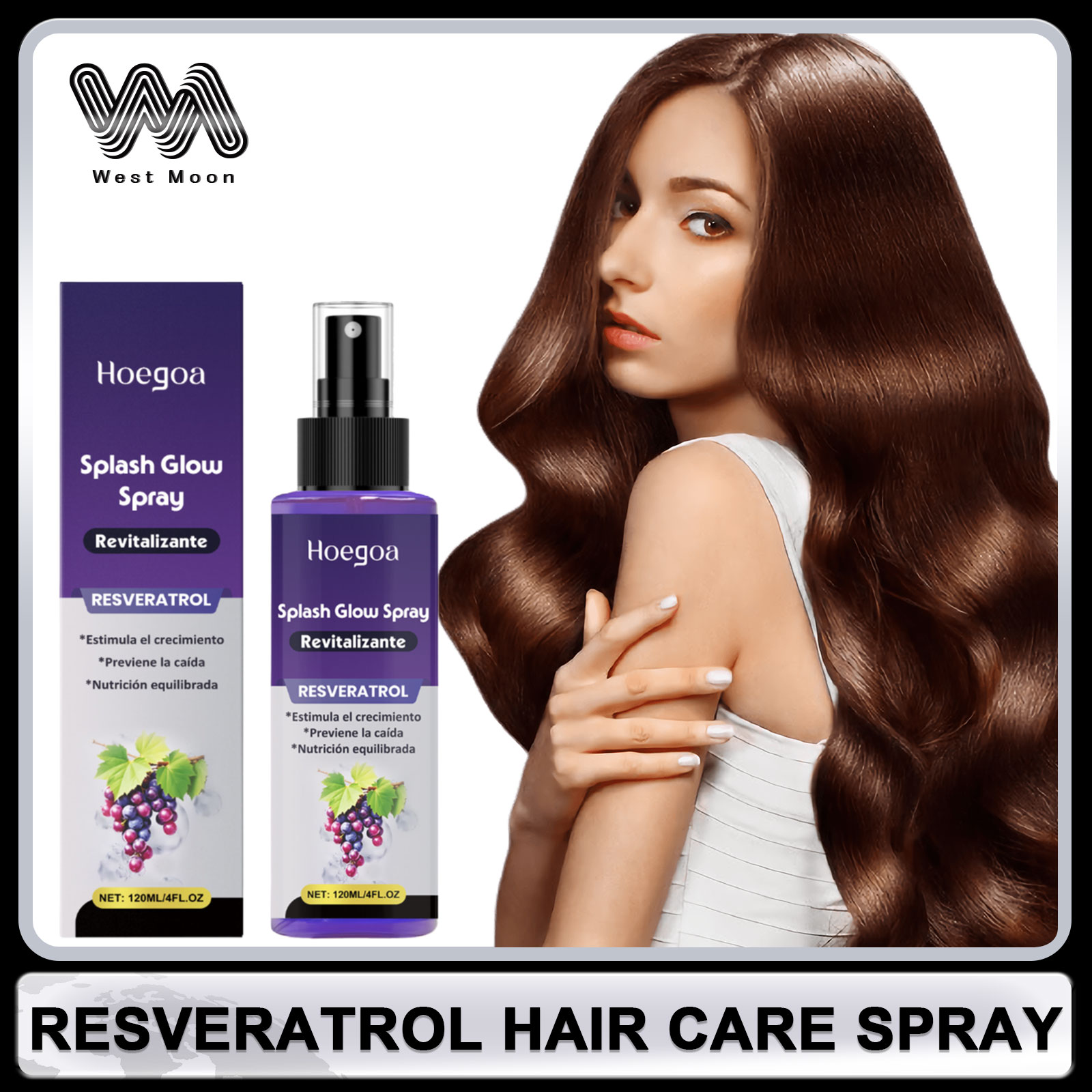 Hair Care Naturally - Resveratrol-Spray para el cuidado del cabello,